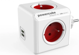 Stikdåse-fordeler PowerCube Original USB rød