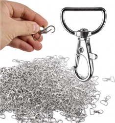 Metalsvirvel karabinhager fisk 3,7 × 2 cm, sølv – 500 stk.