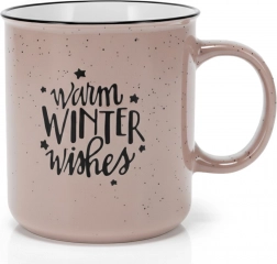 Keramikkrus XXL 700 ml – beige med vintertekst