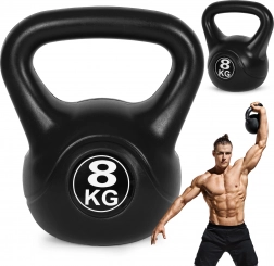 Kettlebell 8 kg ModernHome – plastkuglehantel til styrketræning og genoptræning