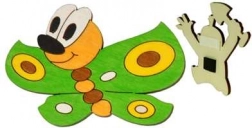 DODO dekorativ træmagnet – grøn sommerfugl 10 × 7 cm