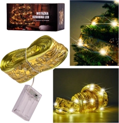 Guld LED-bånd 10 m varm hvid på batterier