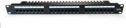 Patchpanel 19" med 24 porte, kat. 5e, sort