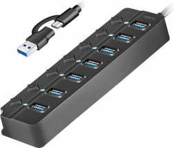 USB-hub LogiLink 7-porte USB 3.2 Gen 1, sort