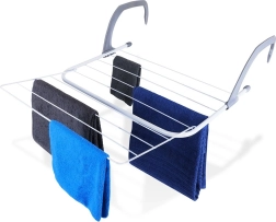 Sammenklappeligt tørrestativ til radiator, hvidt 55 × 50,5 cm