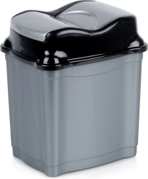 Plastaffaldsspand 5 l med vippe låg, grå