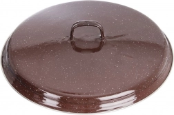 Emaljeret låg brun 32 cm