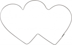 Rustfrit stål udstikker dobbelt hjerte 9 cm