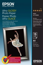 Fotopapir Ultra Glossy A4, 300 g/m², 15 ark