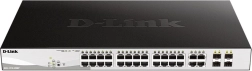 Kontakt DGS-1210-28MP med 24 GE PoE+ og 4 SFP porte