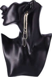 Lange gyldne øreringe med kæder