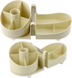 Organizer til kosmetik og kontorartikler med håndtag beige