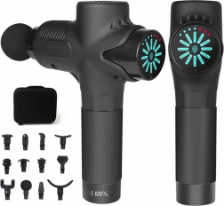 Massagepistol til kroppen med 12 hoveder og etui