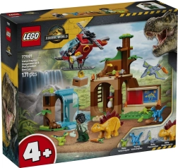 LEGO Jurassic World redningscenter med velociraptoer, stegosaurus og pteranodon