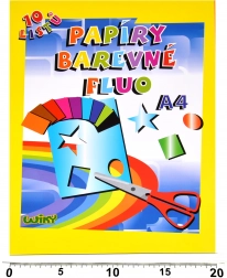 Farvede fluorescerende A4-papirer, 10 ark