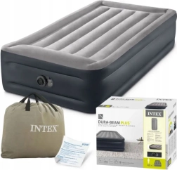 Oppustelig enkeltmandsseng 191 × 99 × 42 cm med indbygget elektrisk pumpe INTEX