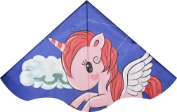 Flyvende delta-drage med enhjørningemotiv