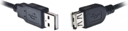 USB 2.0 forlængerkabel AM–AF 1,8 m sort