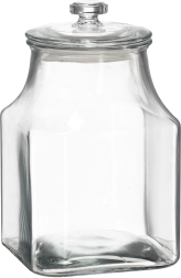 Firkantet glasbeholder med låg 3,3 l