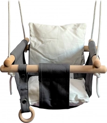 Børne tekstilgyngestol sort-hvid 2Kids Toys