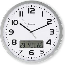 Væghængt DCF-ur Moorea 30 cm sølvfarvet