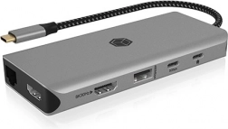 ICY BOX USB‑C dockingstation 12‑i‑1 med PD 100 W og 2× HDMI
