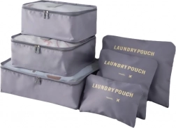 Sæt rejseorganisatorer til kuffert og garderobe (6 stk) – sort