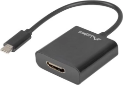 USB‑C til HDMI-adapter, 15 cm, sort
