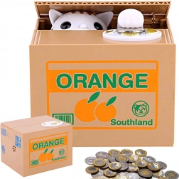 Interaktiv sparebøsse med kat