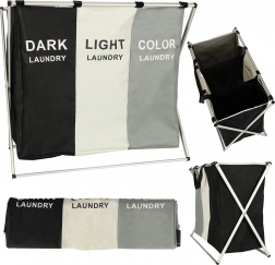 Trekammers vasketøjskurv med organizer 135 l