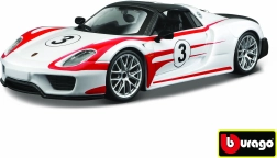 Metalmodelbil 1:24 Porsche 918 Weissach – hvid