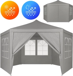 Havepavillontelt 2x2x2 m med vinduer grå MultiGarden