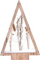 Solight LED juledekoration i træ – træ med snedækkede vinterblomster 37 cm - 1 stk.