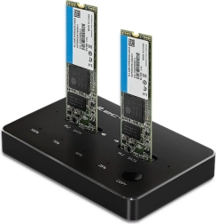 Dokkerstation til 2× SSD M.2 SATA (NGFF) med USB‑C Qoltec