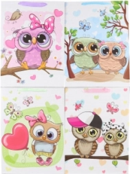 Gavepose med uglemotiv 31 × 42 × 12 cm