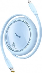 Retraktabel opladningskabel Baseus Free2Pull USB-C til Lightning 20W blå