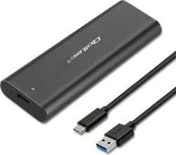 Ekstern aluminiumsenhed til M.2 SATA SSD (NGFF) med USB‑C, Qoltec
