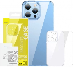 gennemsigtigt cover og hærdet glas til iPhone 14 Plus Baseus SuperCeramic