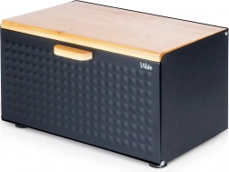 Brødkasse i sort metal og bambus med dobbelt låg 35,5 × 22 × 20,5 cm Vilde