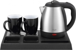 Hotelkedel 1,2 l i rustfrit stål med velkomstbakke ADLER AD 1354