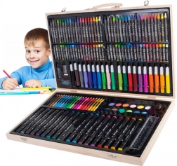 Kunstnerisk tegningssæt i træetui