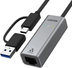 Unitek-adapter USB-C/USB-A til Ethernet RJ-45 2,5 Gbps
