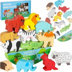 Træ Montessori balanceleg med dyr