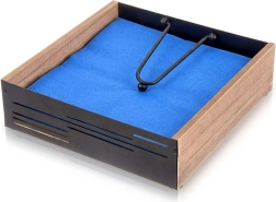 Sort metalserviet holder med trykarm LINE 18 × 18 × 5 cm