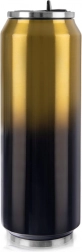Termokrus i dåseform 700 ml sort‑guld