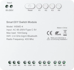 Smart 4-kanals AVATTO relæmodul til DIY 250 V