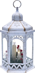 Solight LED-julelanterne hvid 33 cm med 3 LED-lys