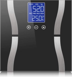 Analytisk personvægt med LCD, i glas, op til 180 kg – sort