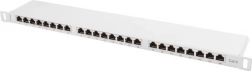 Patchpanel 24 porte 0,5U, kategori 6, grå, skærmet