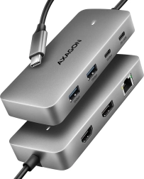 Axagon hmc-cub83x2 usb-c hub 7-i-1, 10 gbps, hdmi 4k/144 hz, dp 8k/30 hz, glan, pd 100 w